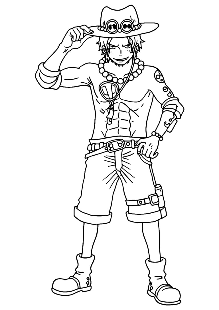 Dibujo De Ace One Piece Para Colorear