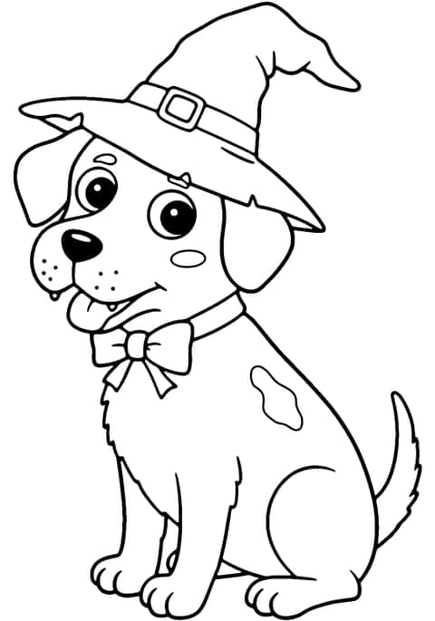 suloinen halloween-koira Coloring Page