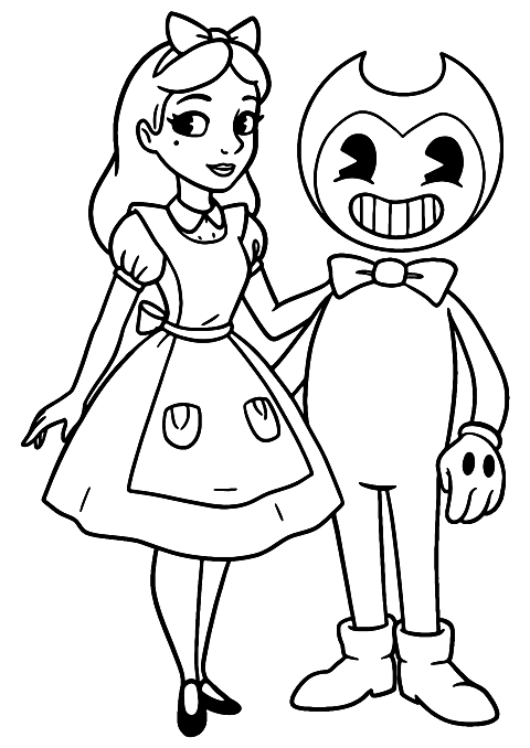 alice og bendy Coloring Page