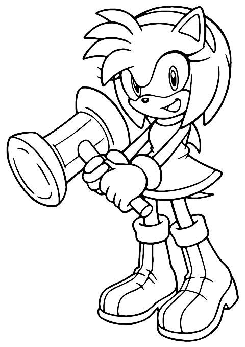 Amy Rose itu Imut Coloring Page