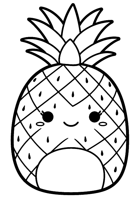 Squishmallow de piña Coloring Page