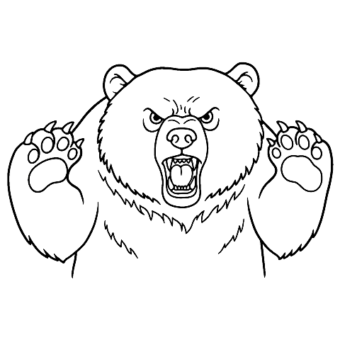 Orso Arrabbiato Coloring Page