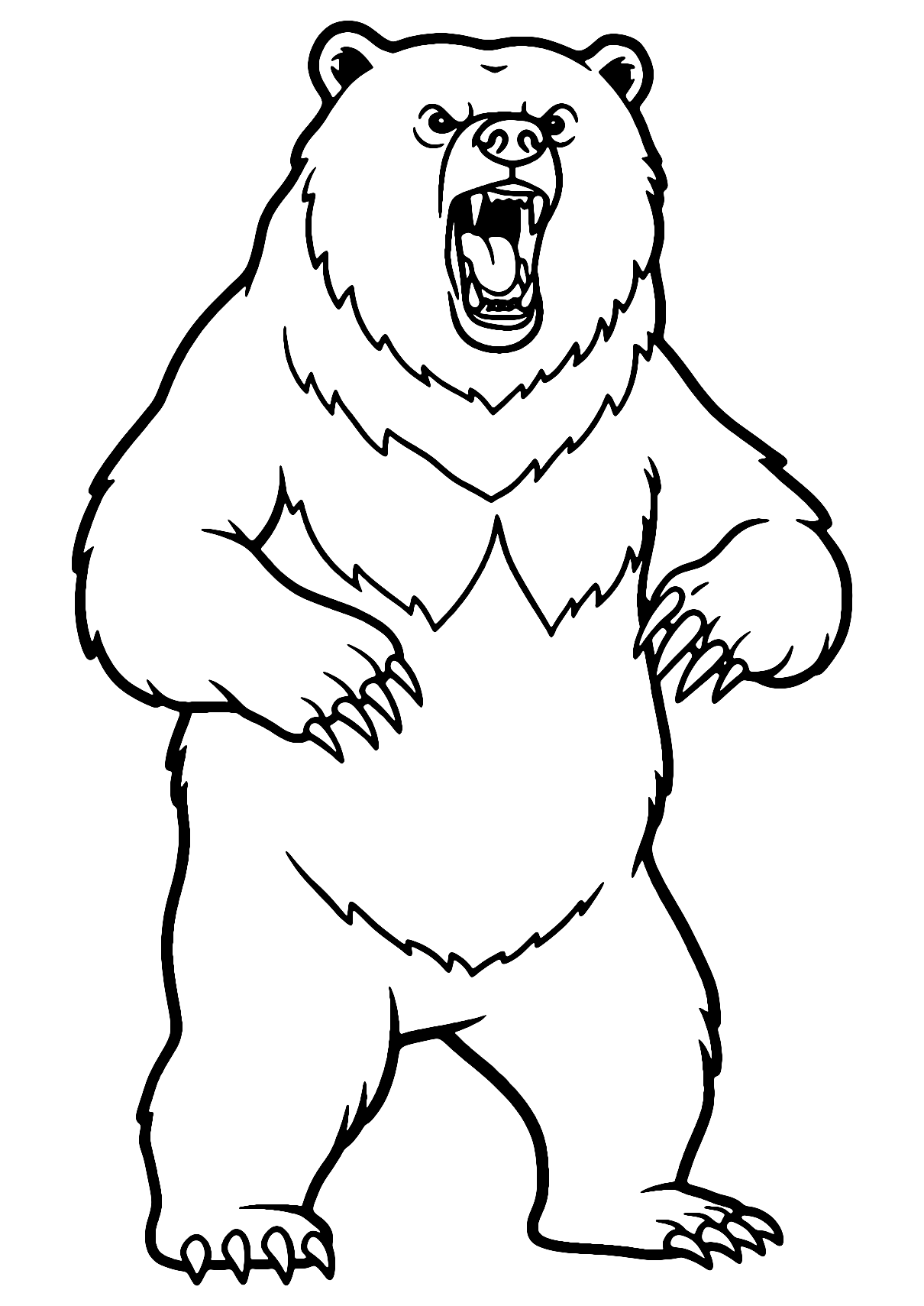 Urso Bravo Para Colorir