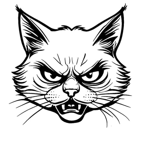 sur kat ansigt Coloring Page