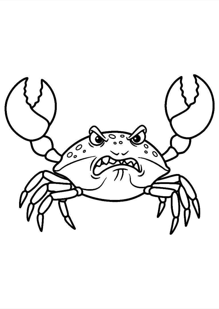 Angry Crab Coloring Page