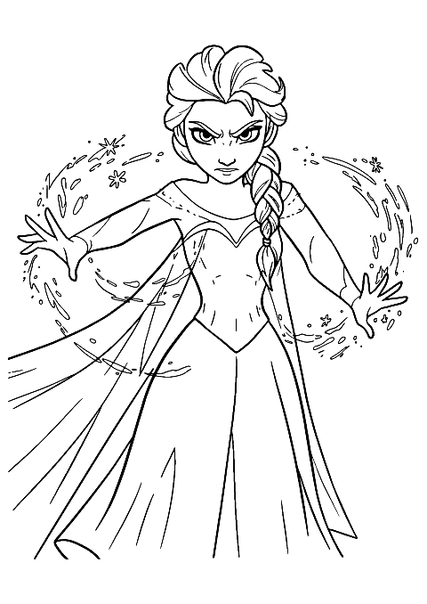 elsa enojada Coloring Page