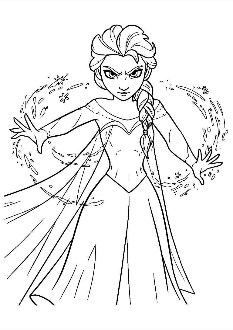 Desenho De Elsa Irritada Para Colorir