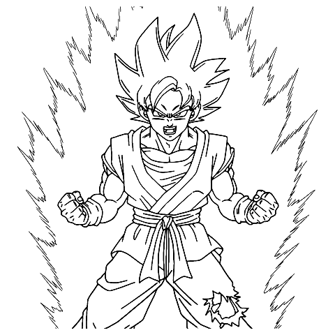 rozzureny goku Coloring Page