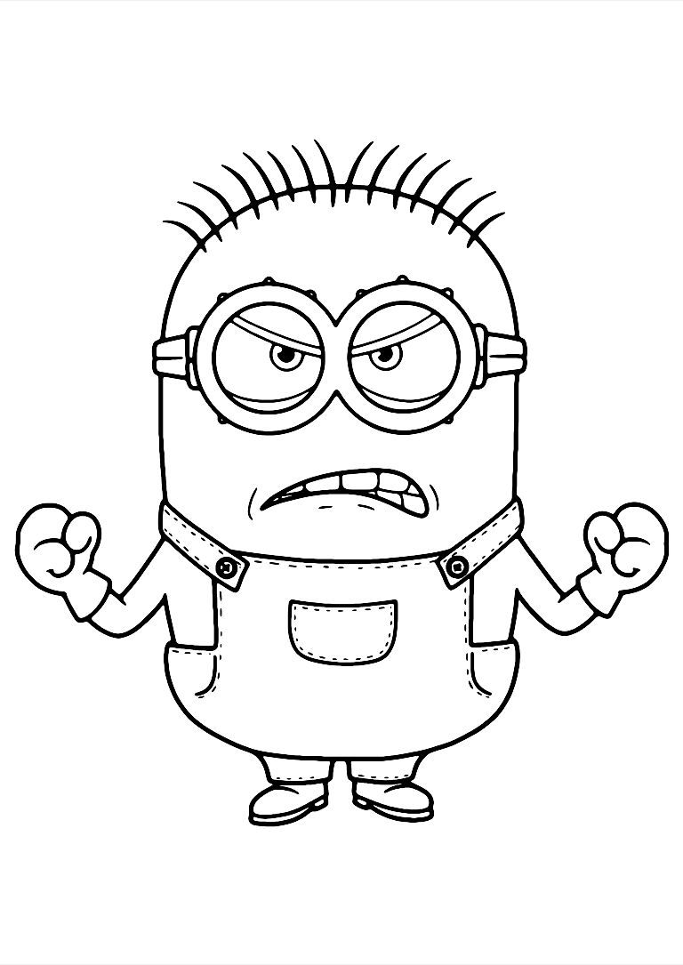 Angry Minion Coloring Page