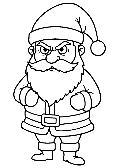 Angry Santa Coloring Page