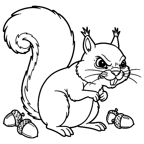 vihainen orava Coloring Page