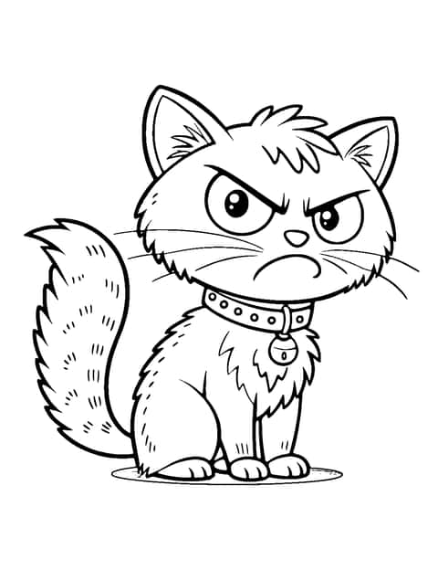 Sinirli Kedi Coloring Page