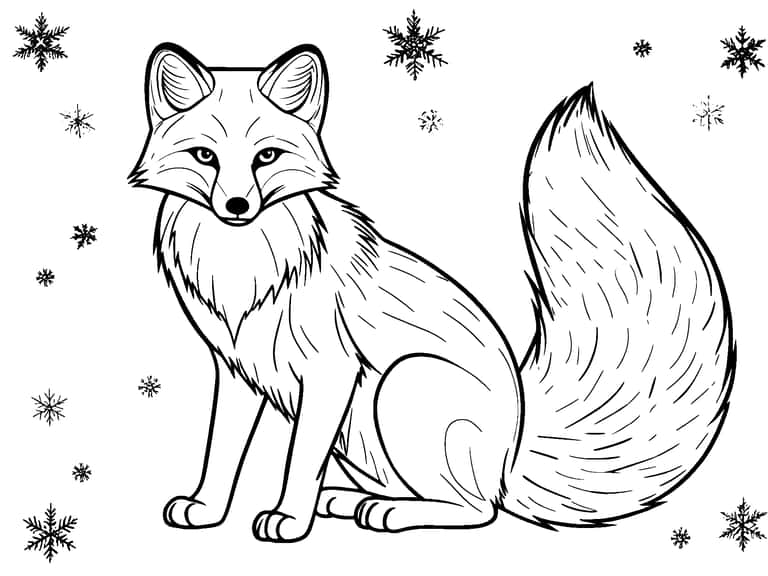 Coloriage Renard Arctique