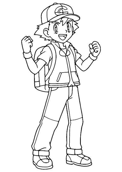 sacha pokemon Coloring Page