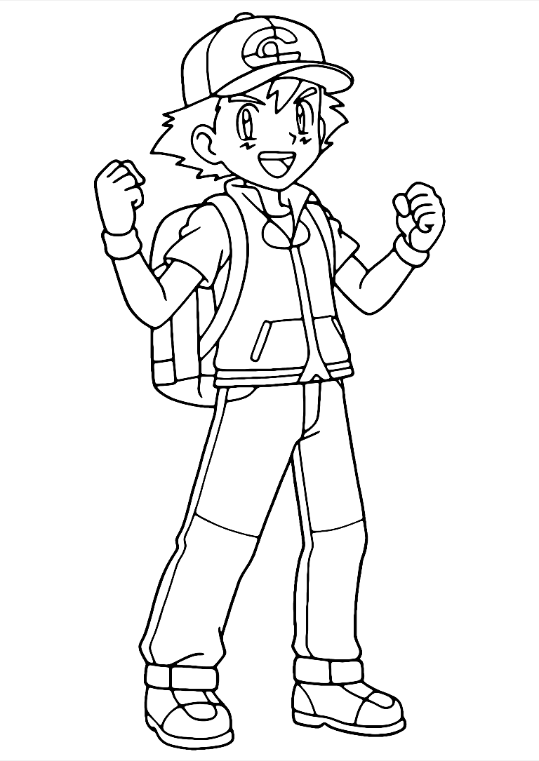 Coloriage Sacha Pokemon