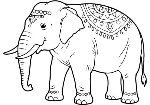 elefante asiatico Coloring Page