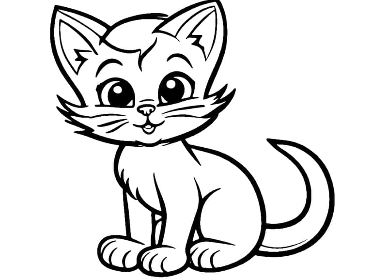 Dibujo De Gatito Bebé Para Colorear