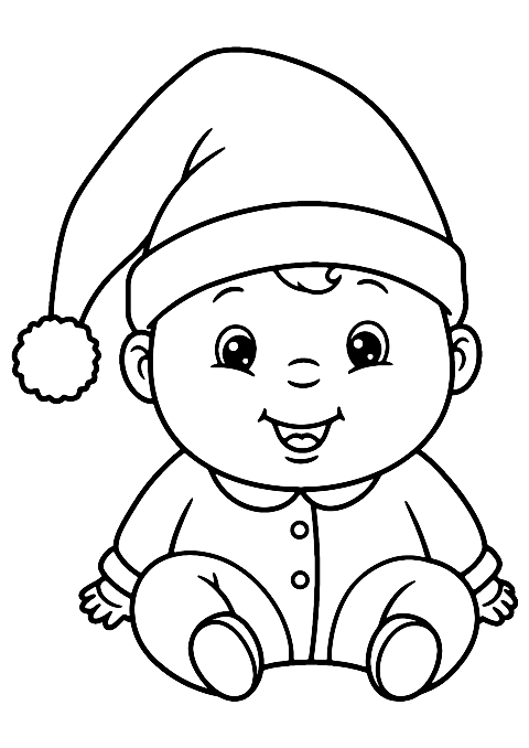 vauva joulupukki Coloring Page