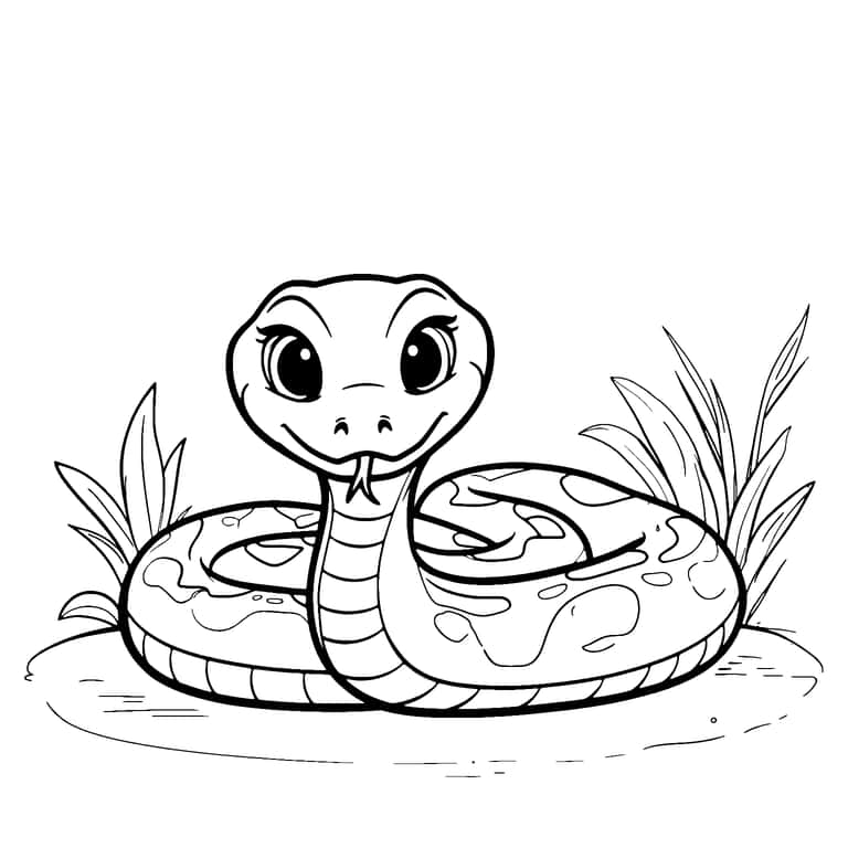 Dibujo De Serpiente Bebé Para Colorear