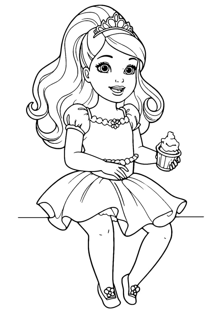 Dibujo De Barbie Bebe Para Colorear