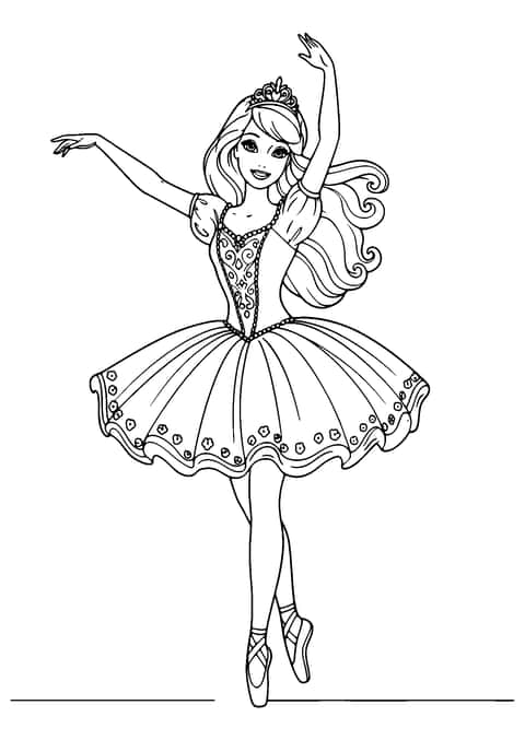 barbie baletnica księżniczka Coloring Page