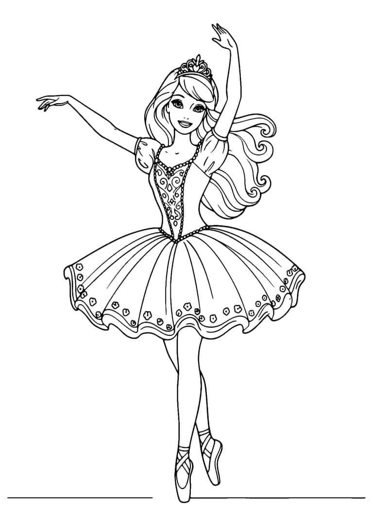 Barbie Ballerina Prinzessin Ausmalbild