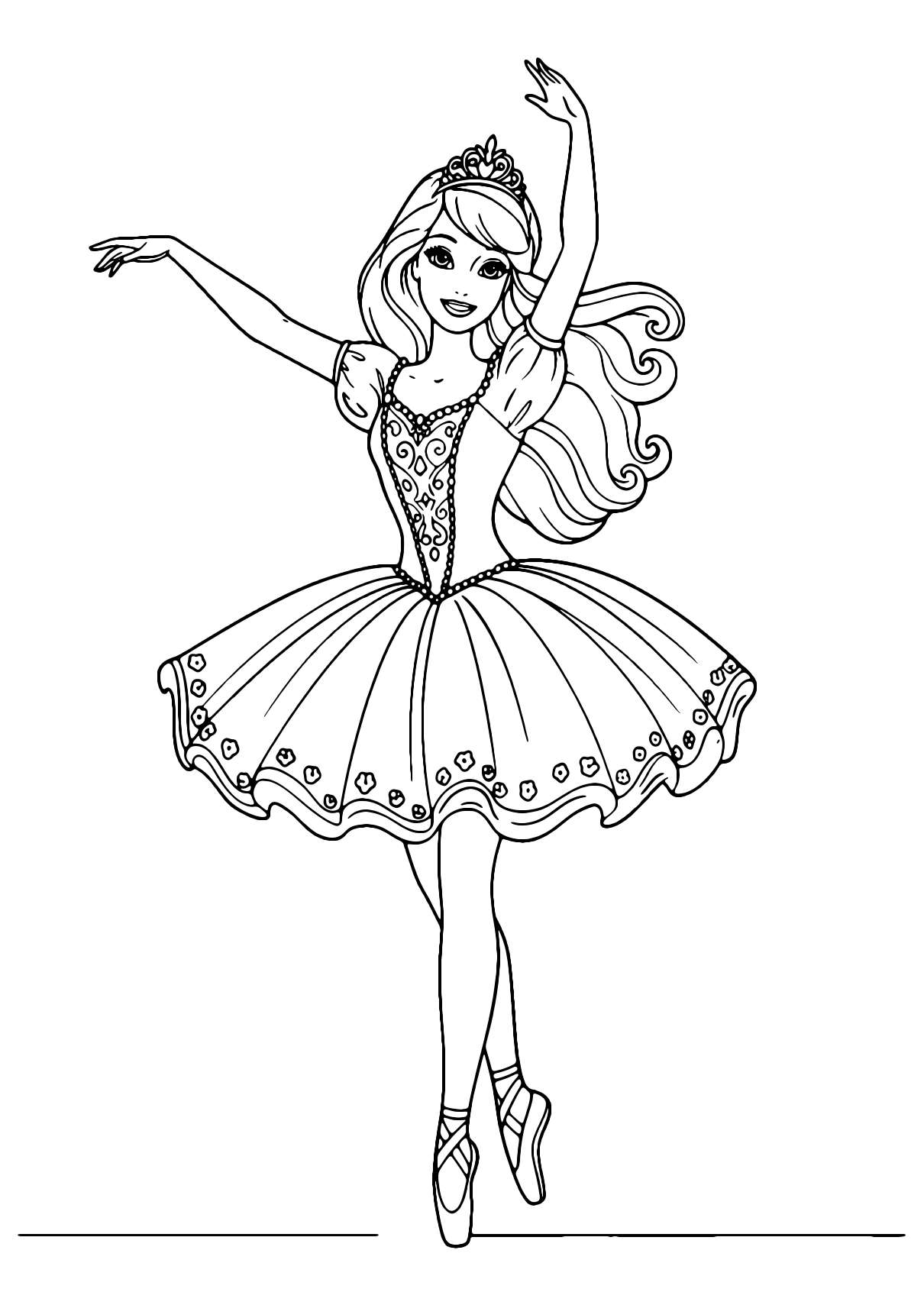 Barbie Ballerina Prinzessin Ausmalbild