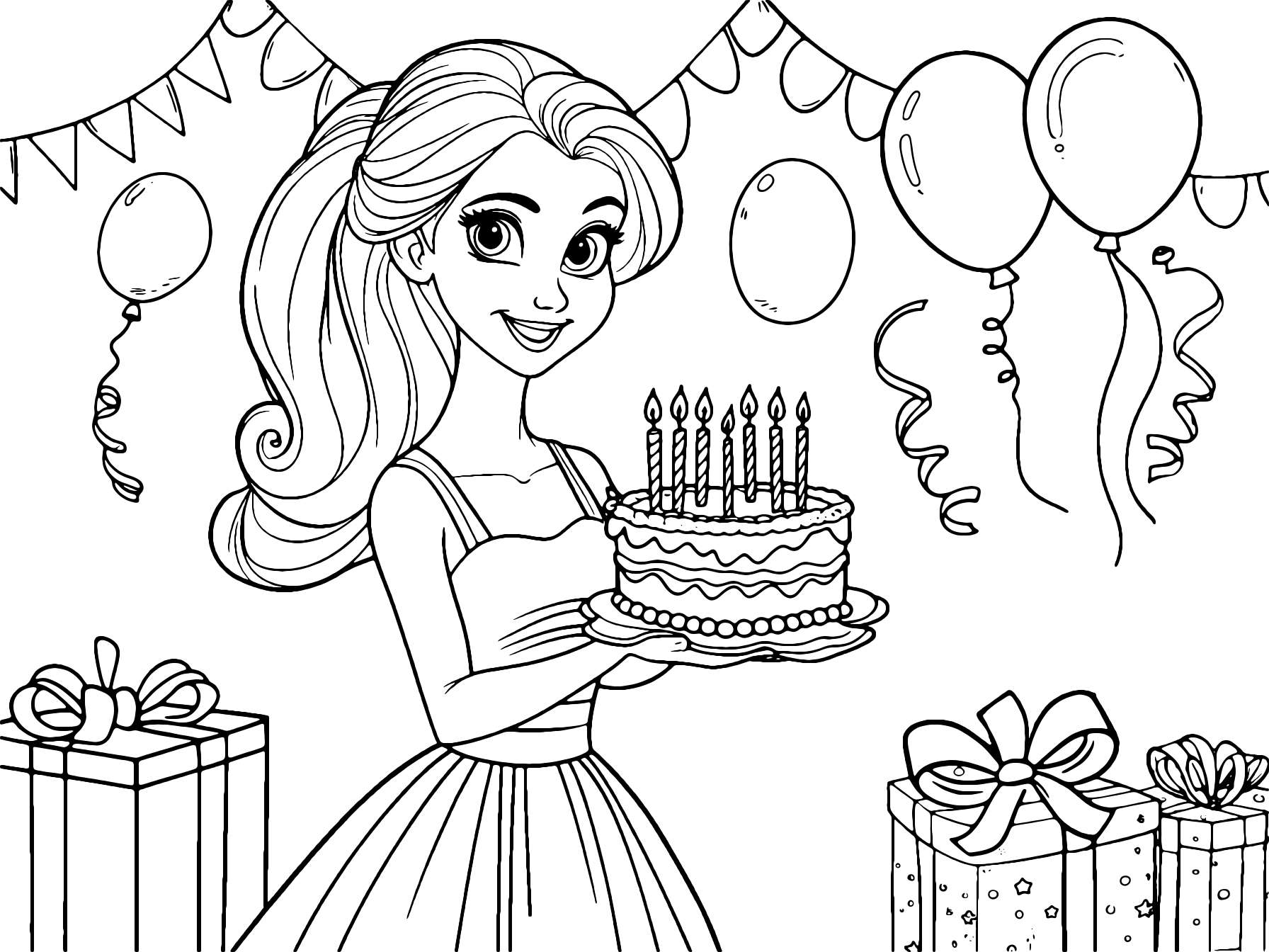 Coloriage Anniversaire Barbie