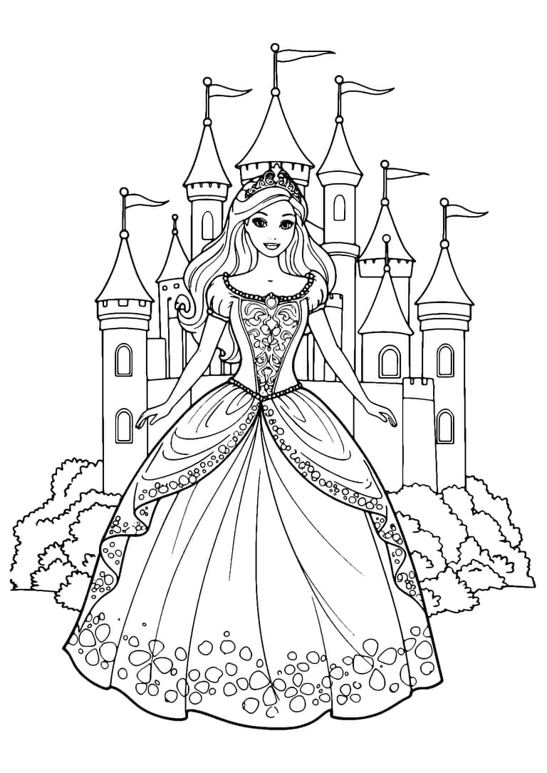 Barbie Castle Coloring Page