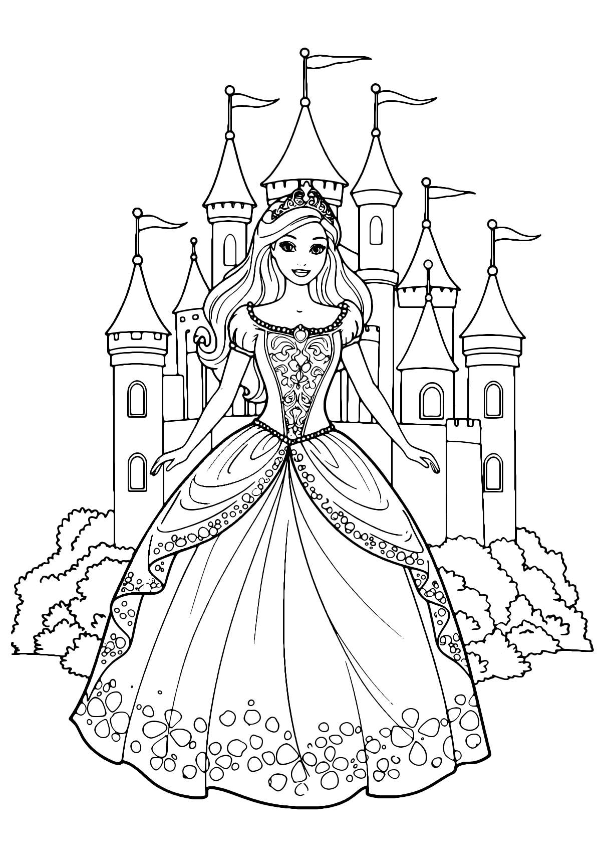 Barbie Castle Coloring Page