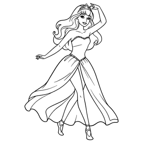 tancząca barbie Coloring Page