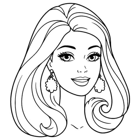 barbie gesicht Coloring Page