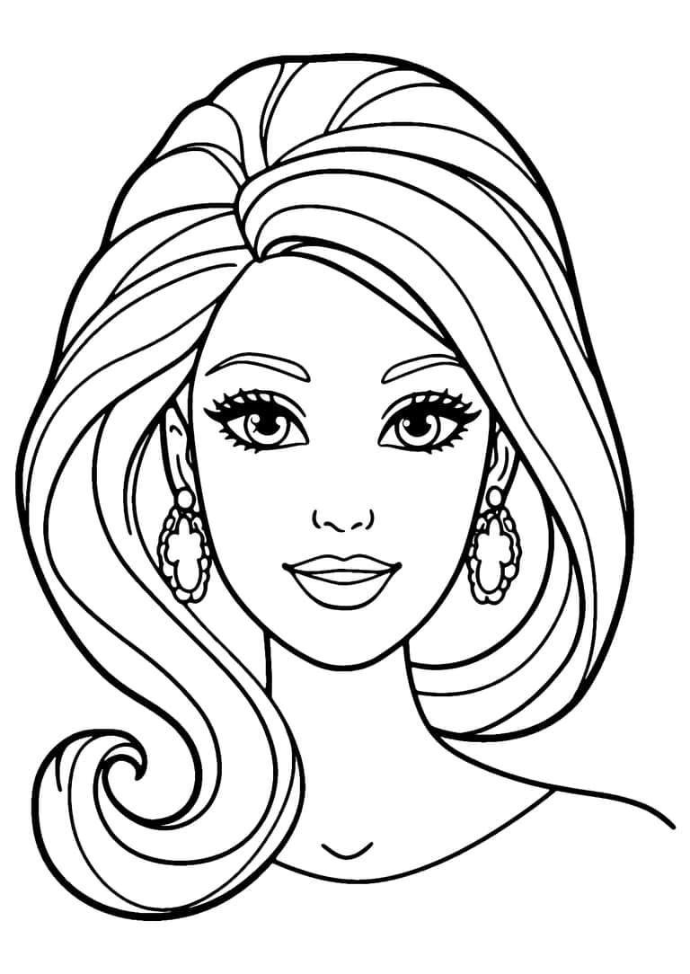 Dibujo De Cara De Barbie Para Colorear