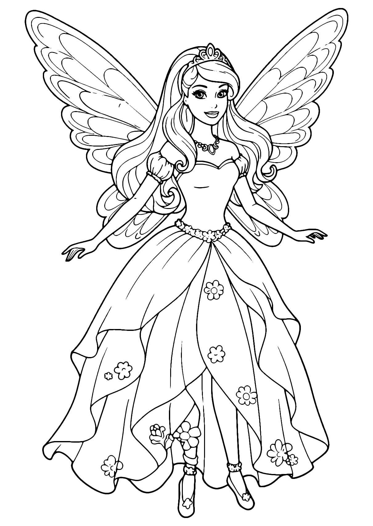 Coloriage Barbie Fée