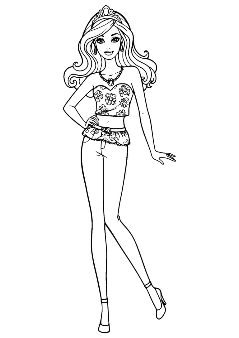 Dibujo De Barbie Moda Para Colorear