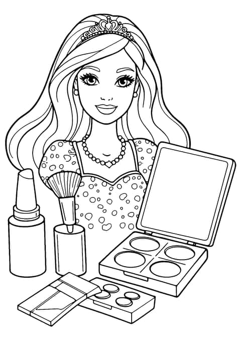 barbie makeup Coloring Page