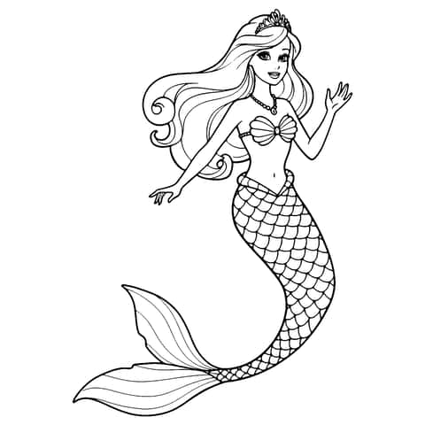 barbie mermaid Coloring Page