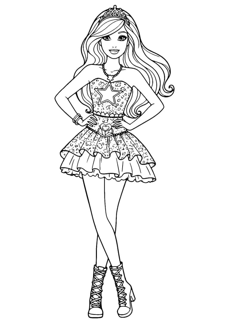 Dibujo De Barbie Estrella Pop Para Colorear