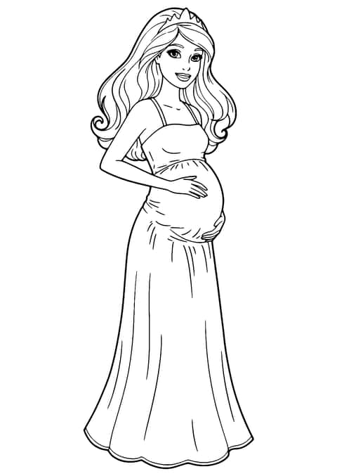 gravid barbie Coloring Page