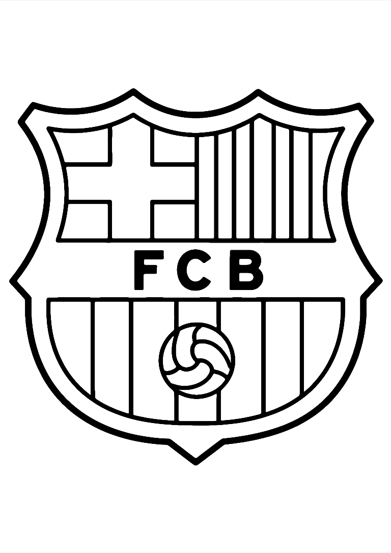 Desenho De Escudo Do Barcelona Futebol Para Colorir