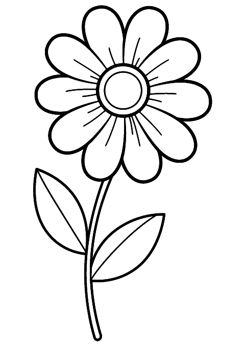 einfache blume Coloring Page