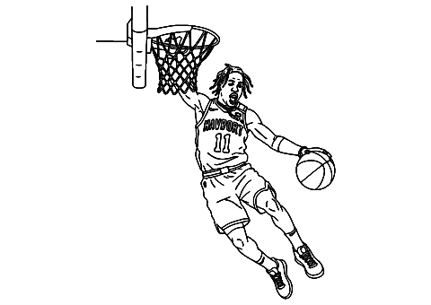 Travis Scott che gioca a basket Coloring Page