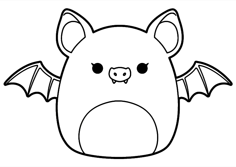 Desenho De Morcego Squishmallow Para Colorir