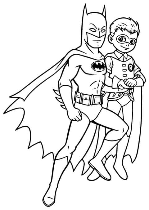 batman and robin Coloring Page