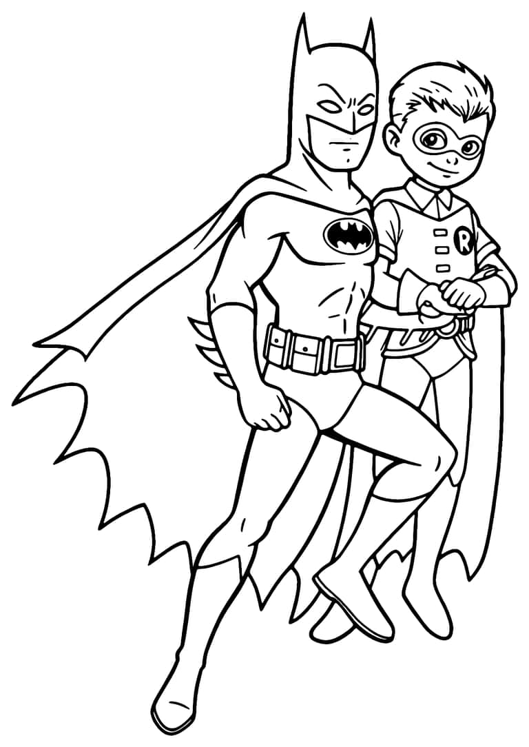 Batman And Robin Coloring Page