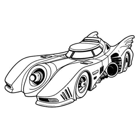 batman batmobile Coloring Page