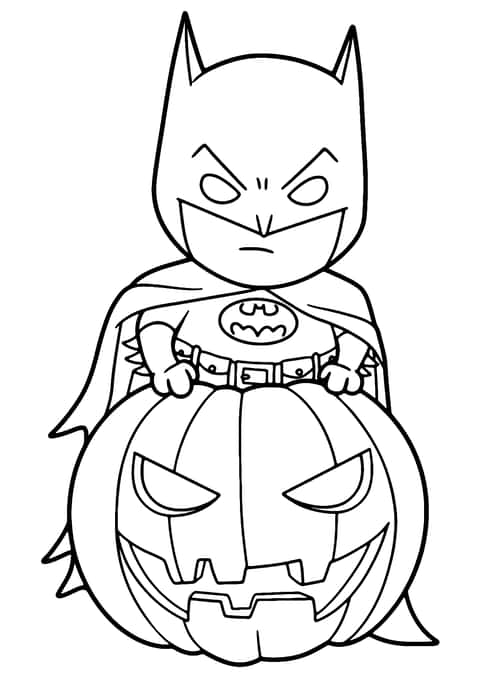 バットマン ハロウィン Coloring Page