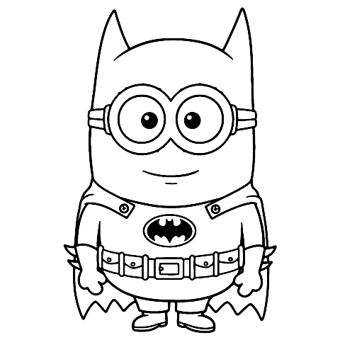 バットマン ミニオン Coloring Page