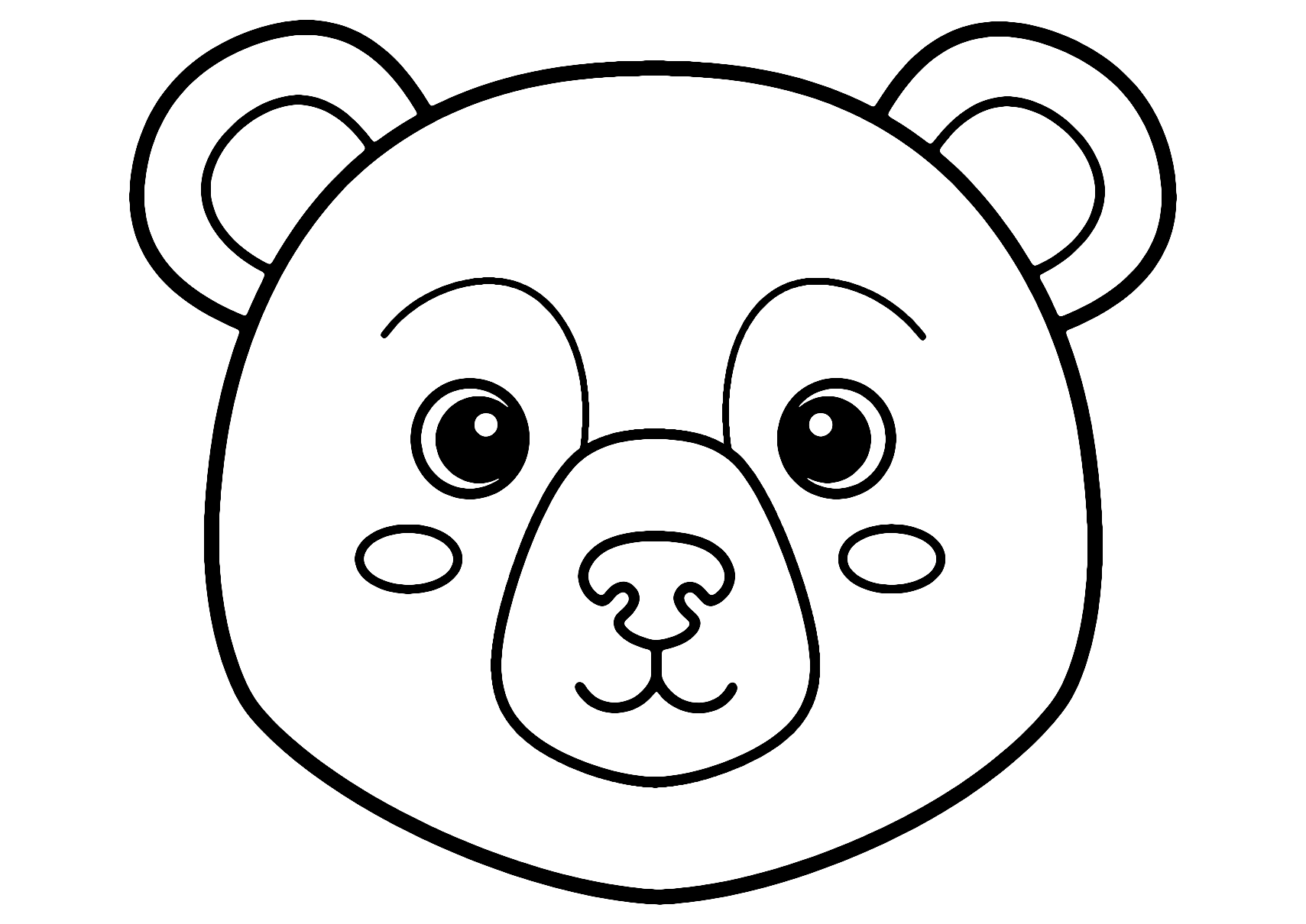 Coloriage Tête D'ours