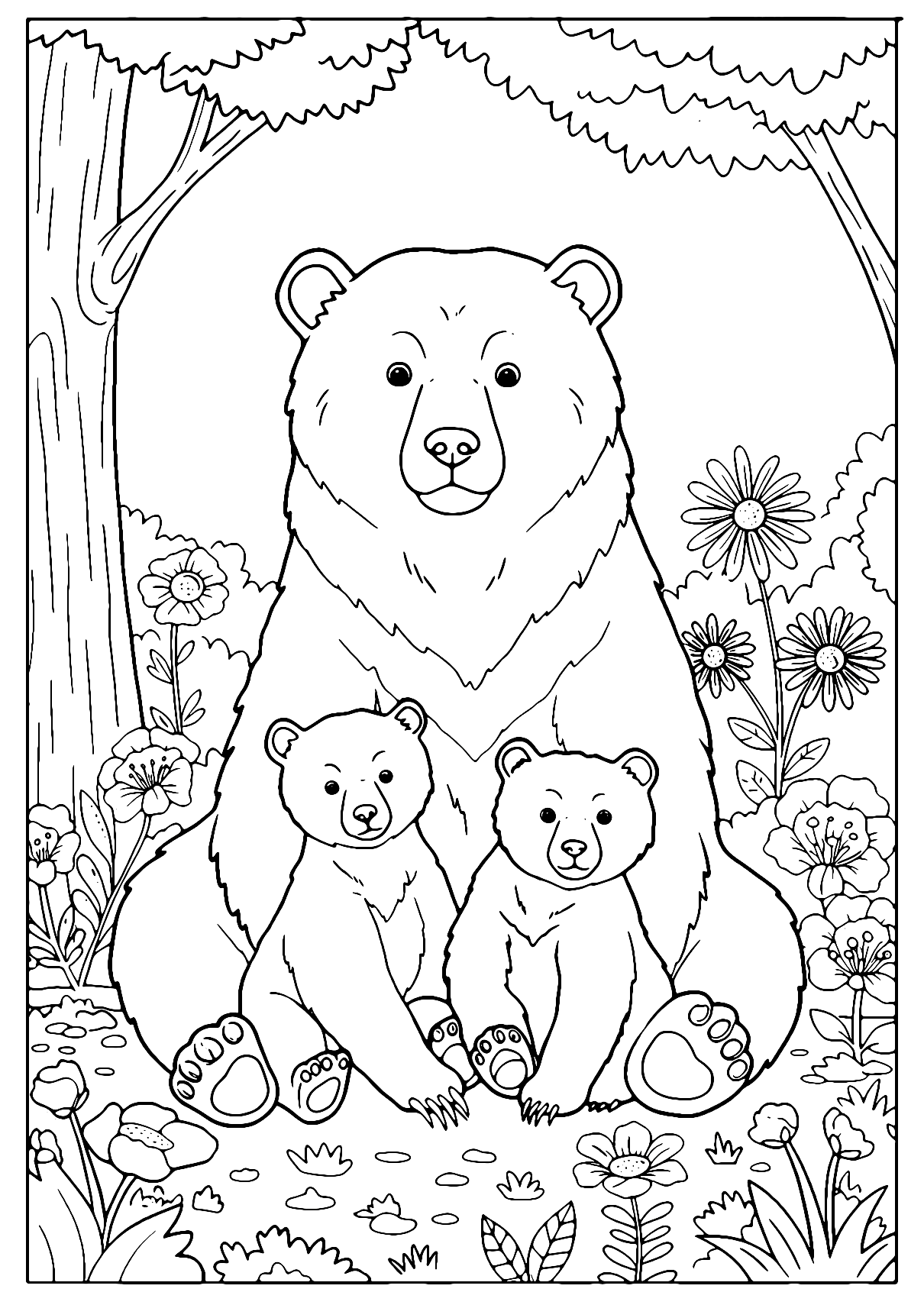 Coloriage Famille Ours